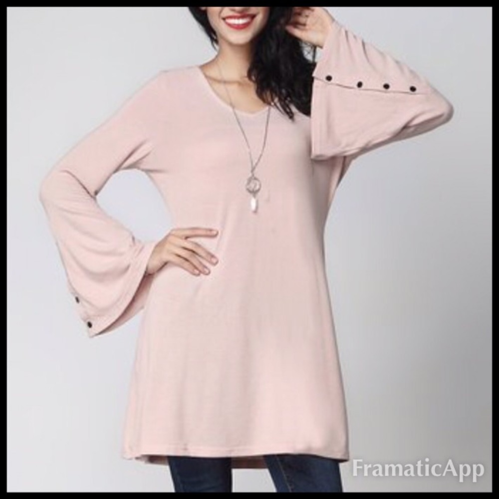 Dusty Mauve bells sleeved tunic